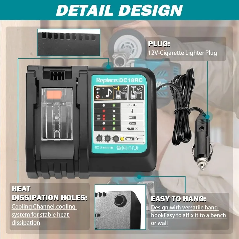 DC18RC بطارية ليثيوم أيون 3A ش - مراجعة Makita Drill Hp1640 وسعره
